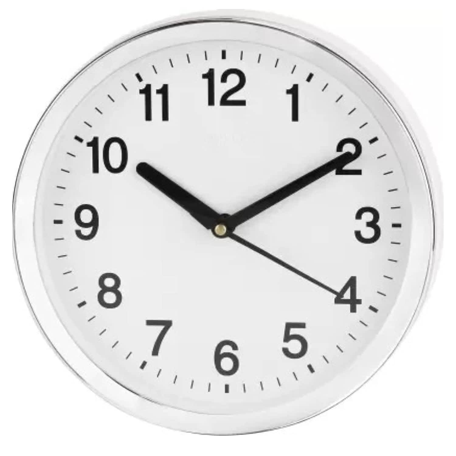 Dinine Craft Wall Clock for Home and Wall Decor(Plastic, 1.5Wx7.9Lx7.9H inches, Silver)