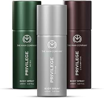 The Man Company Privilege Deodorant for Men, Hero, Champion & Titan | Long-Lasting Body Spray Gift Set Combo for Him | Deo for Everyday Use - Pack of 3