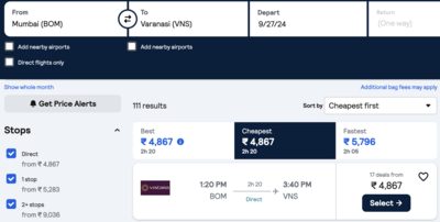 Screenshot of Flight Offer