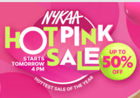 Nykaa Hot Pink Sale21 July'23 4pm)- Up to 50% Off