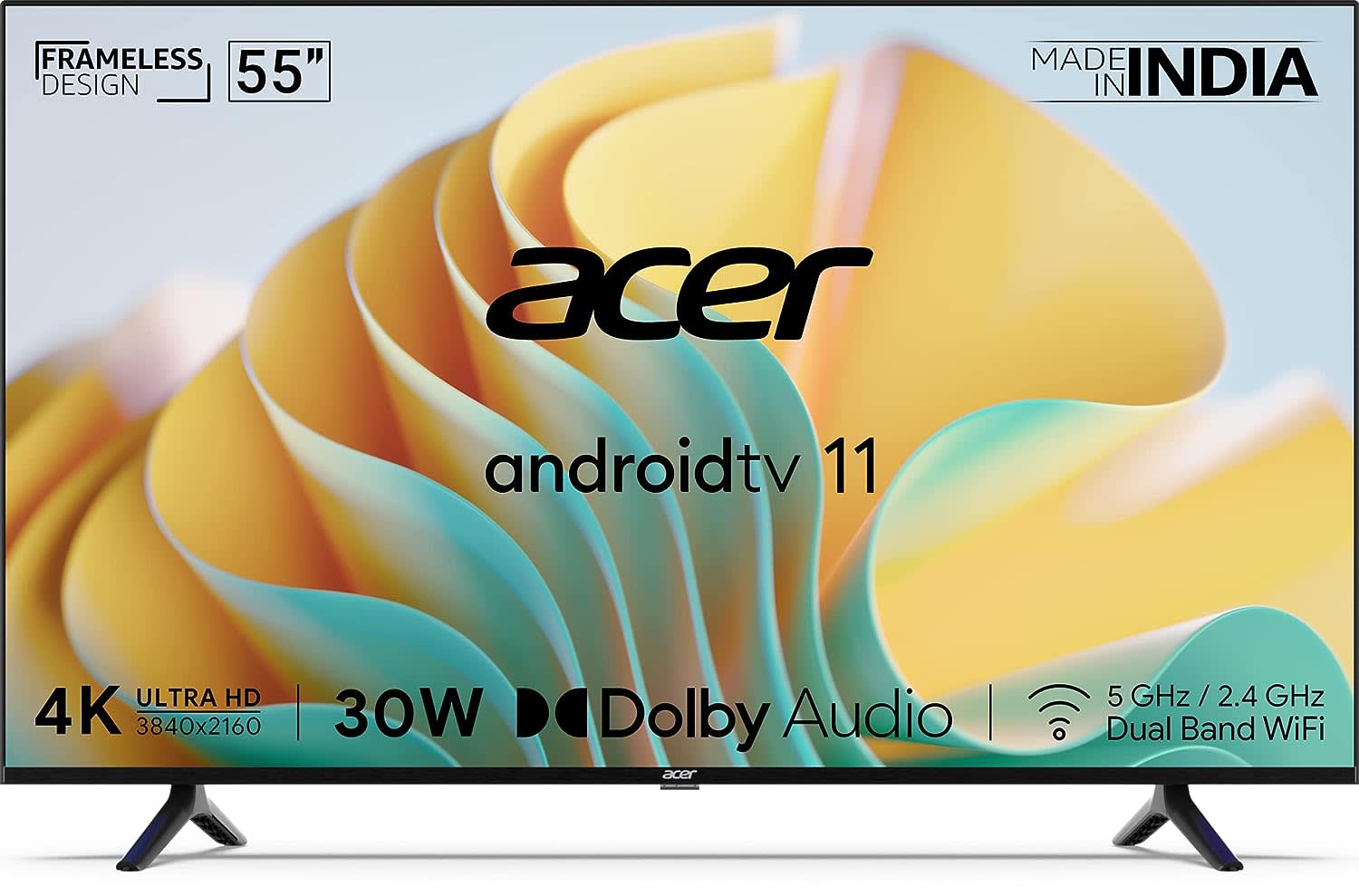 Acer 139 cm (55 inches) I Series 4K Ultra HD Android Smart LED TV AR55AR2851UDFL (Black)