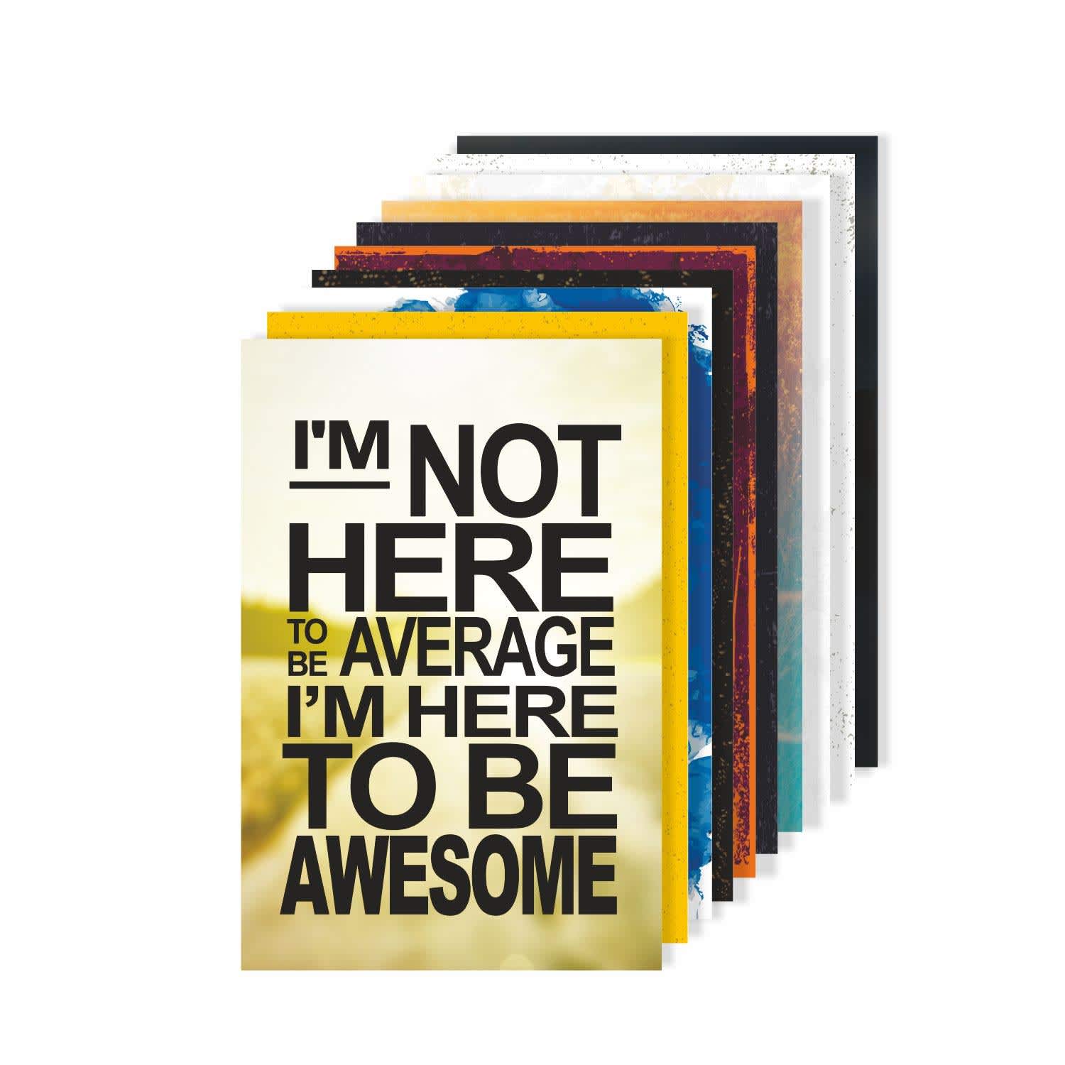 Amazon Brand - Solimo Wall Posters with Adhesive Tape, Set of 10 Motivational Posters