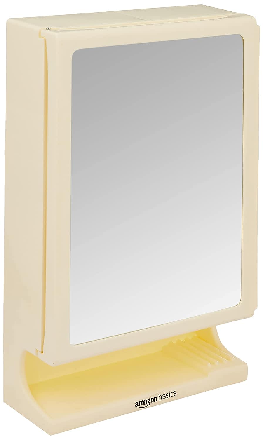 AmazonBasics Multipurpose, Wall-Mounted Storage Cabinet with Mirror (Ivory,Plastic)