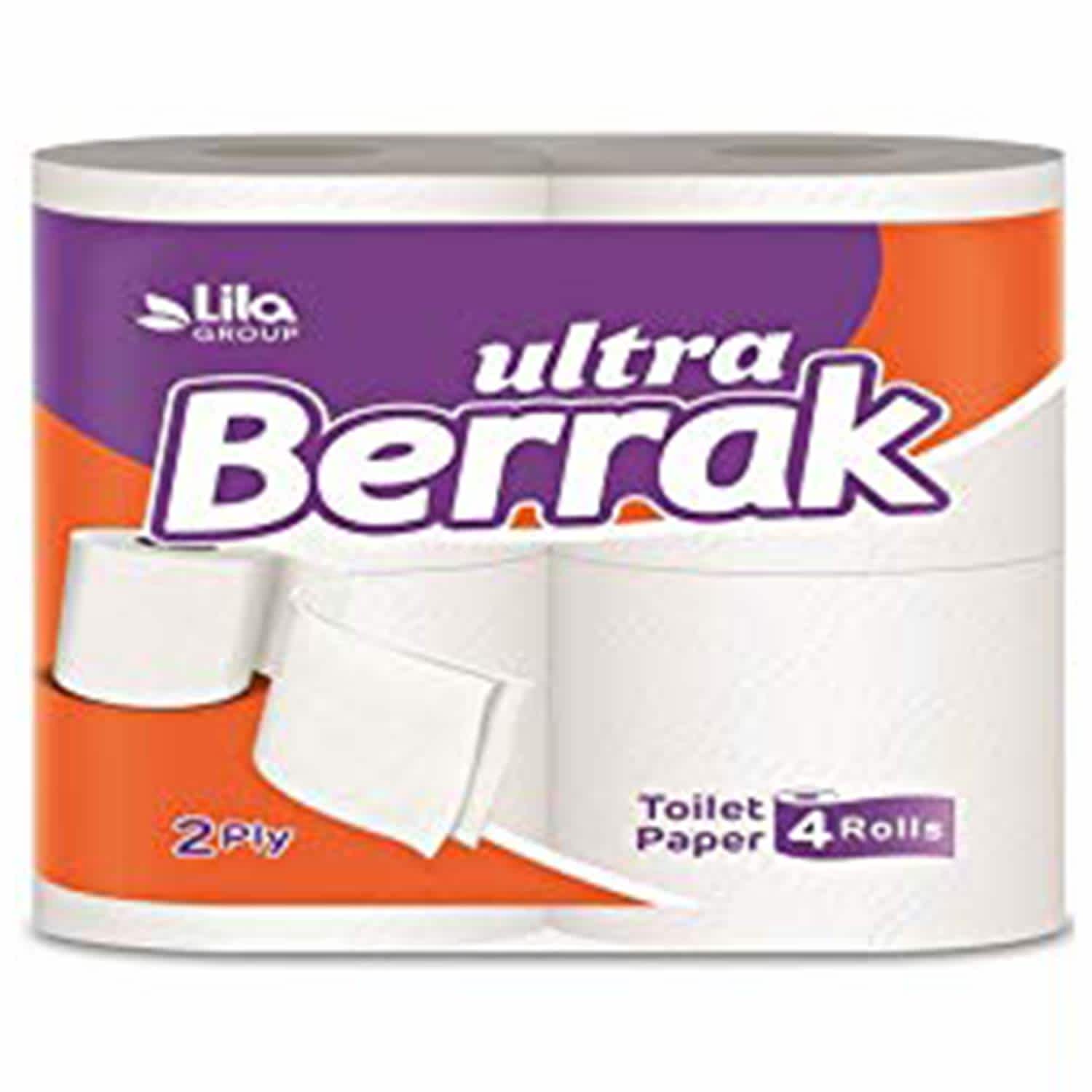 BERRAK Toilet Paper, 2 Ply, 4 Rolls