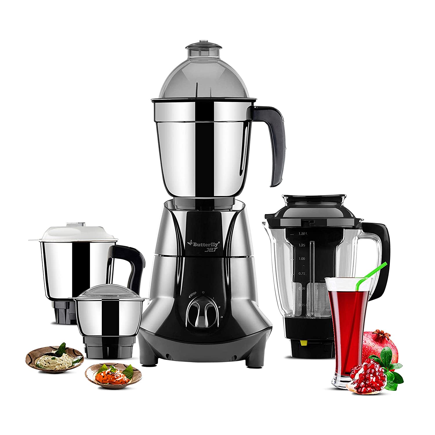 Butterfly Jet Elite Mixer Grinder, 750W, 4 Jars