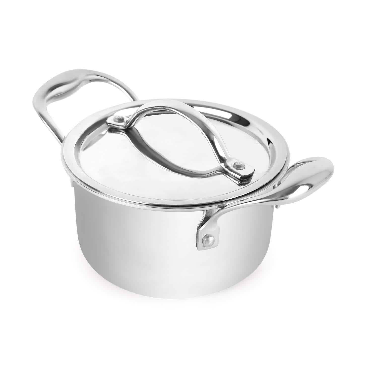 Cello Armour Induction Base Tri-Ply Casserole with Stainless Steel Lid, Food Capacity - 1.6 Litre, 16cm