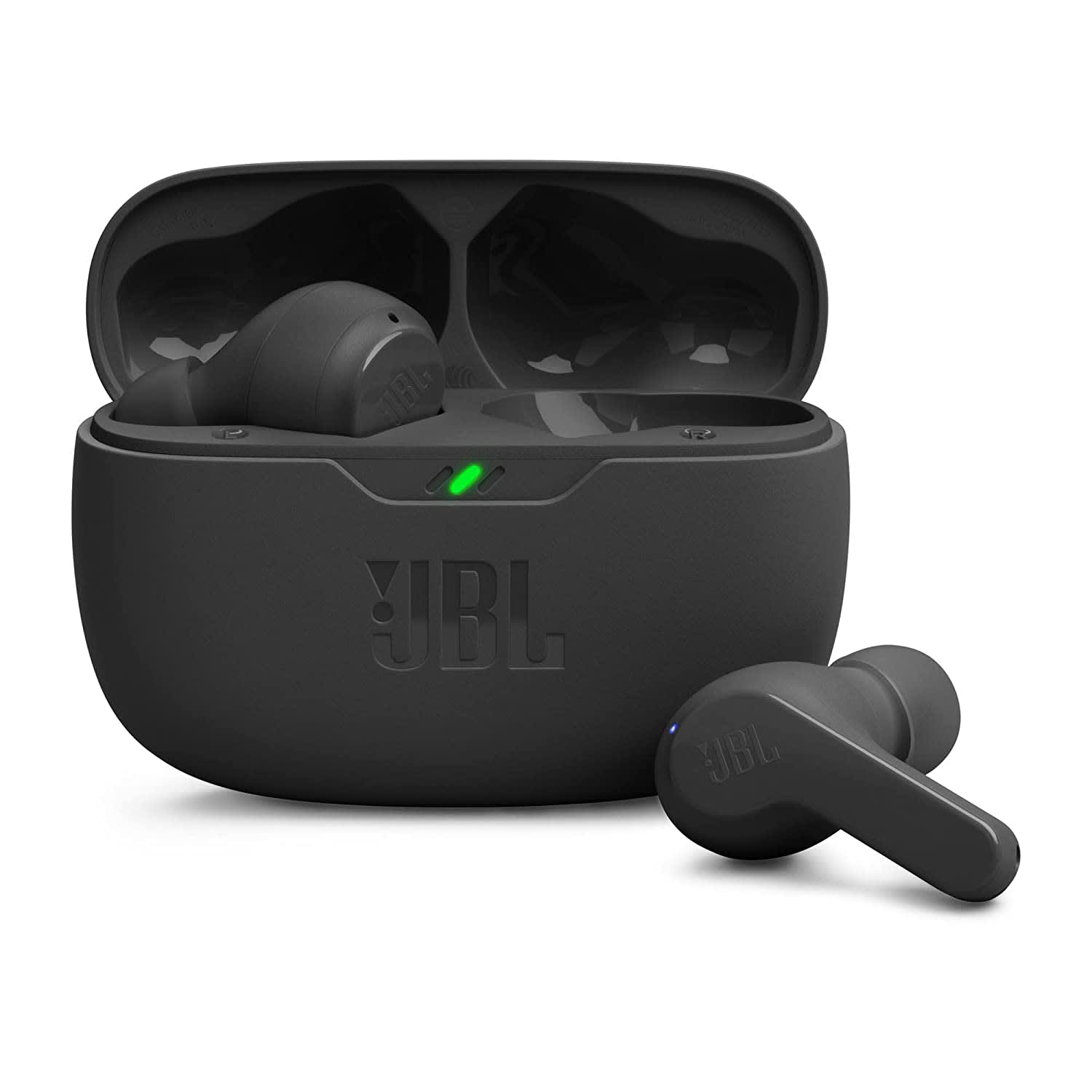JBL Wave Beam in Ear Earbuds TWS with Mic App for Customized Extra Bass EQ 32 Hours Battery and Quick Charge IP54 Water Dust Resistance Ambient Aware Talk Thru Google FastPair Black