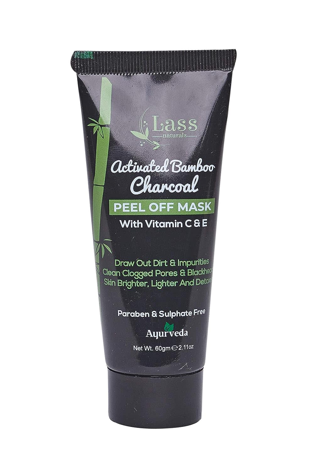 Lass Naturals Activated Bamboo Charcoal Peel Off Mask With Vitamin C & E 60 gm - Skin Care