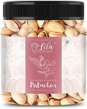 LILA DRY FRUITS Premium Roasted Salted Pistachios | Namkeen Pista Dry Fruit| Tasty Healthy| High in Protein Dietary Fiber | Gluten Free Low Calorie Nuts | Pista In Shell | jar Pack 500gm