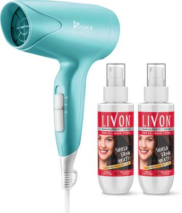 LIVON Damage Protect Hair Serum Protection Upto 250C 2X Less Breakage Syska Dryer 200 ml