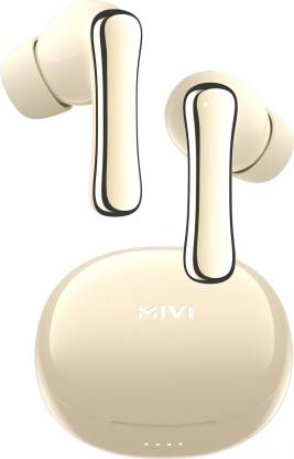 Mivi DuoPods K7 Metallic FinishAI ENC50H PlaytimeLow Latency GamingRich Bass53 Bluetooth Headset Ivory In the Ear