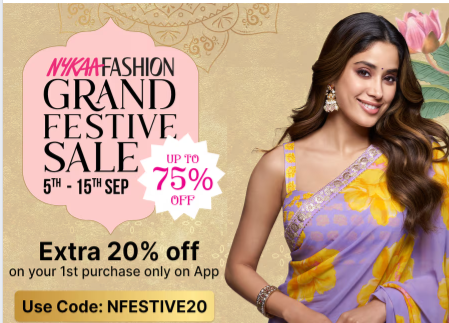 Nykaa Fashion - Grand Festive Sale | 5-15 Sep | Upto 75% OFF + Extra 20% OFF