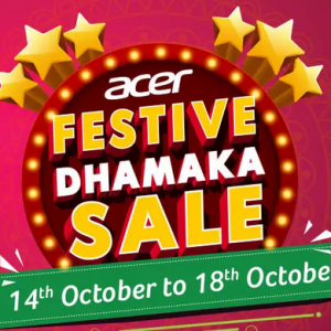 Acer Festive Dhamaka Sale - Upto 40% Off + Free 3 Yrs Warranty | Free Accessories | 7% student discount [14-18 Oct]