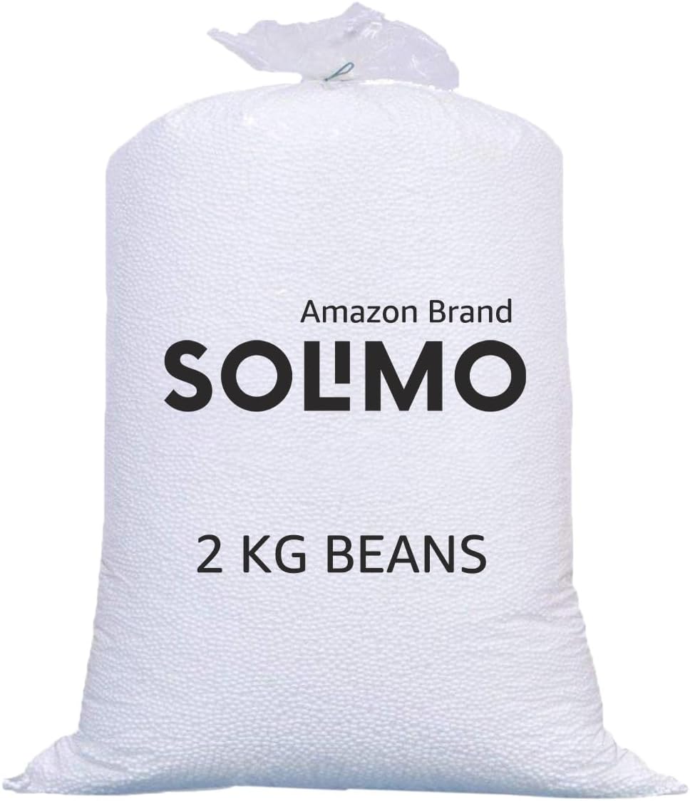 Amazon Brand - Solimo Beans Refill Pack Fillers for Bean Bag 2kg - White