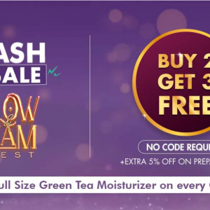 Glow & Glam Fest Sale-Buy 2 Get 3 Free + 5% Off on Prepaid