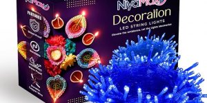 NIYAMAX LED String Lights - 12 Meter Fairy Lights with Full View Light 42 LED Bulb - Waterproof & Flexible Copper LED Serial String Lights (Blue)