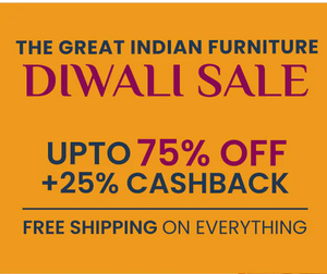 Pepperfry Diwali Sale - Upto 75% off + 25% Assured Cashback + Free Shipping on Everything + Bank Discount