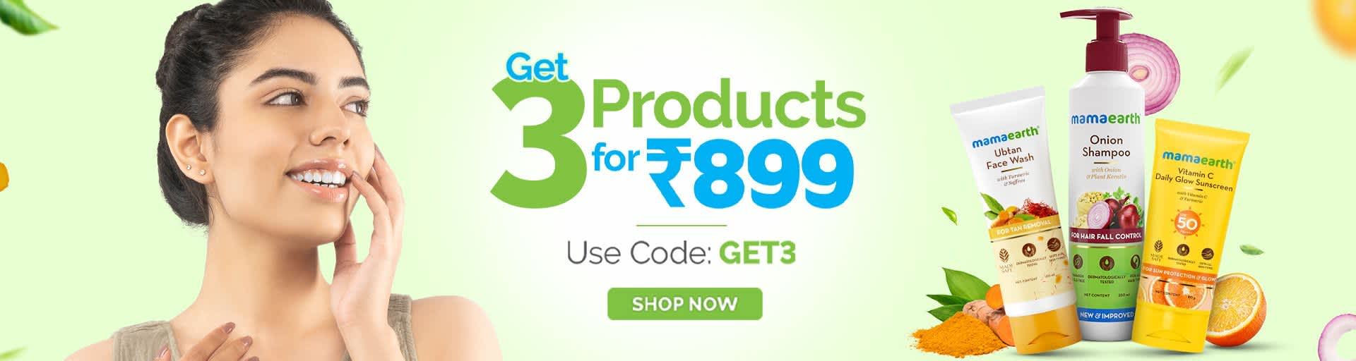 Wow Wednesday Buy 3 Mamaearth Products for Rs.899